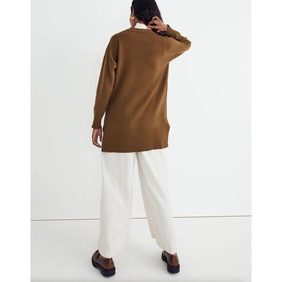 MADEWELL Miller Cardigan Sweater Golden Spinach Olive Green Sz M {3Y14} - Picture 2 of 7